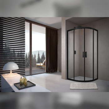 Душевой уголок Terminus Соренто четверть круга 100х100х200, черный