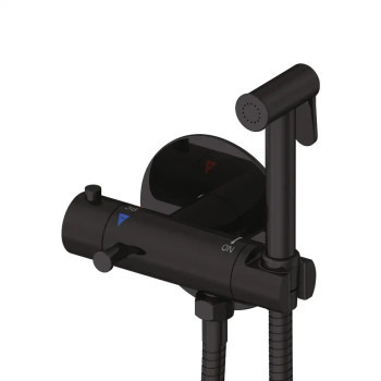 Гигиенический душ с термостатом Rose R915H, черный