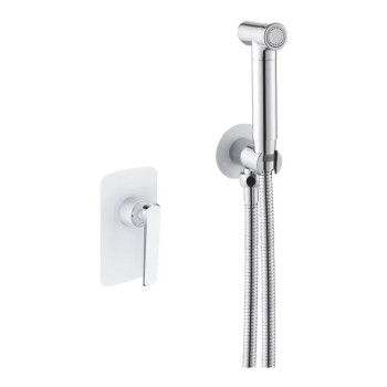 Гигиенический душ со смесителем Rose R1305F, белый/хром