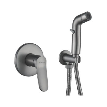 Гигиенический душ со смесителем Shevanik S4305T, оружейная сталь