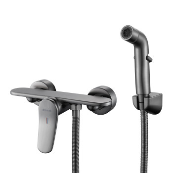 Гигиенический душ со смесителем Shevanik S4705T-1, оружейная сталь