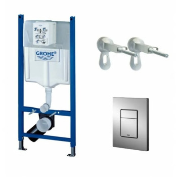Grohe 120196 Rapid SL 3в1, для подвесного унитаза, Набор (панель+рама+уголки) П хром
