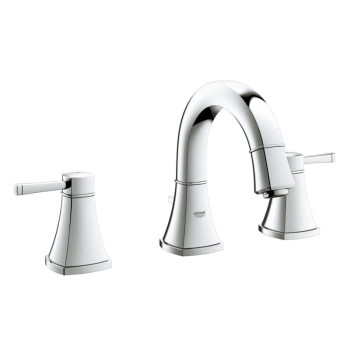 Grohe 20 417 000 Grandera Смеситель для раковины 83 мм, на 3 отв., со сливным гарнитуром, EcoJoy