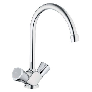 Grohe 21 257 001 Costa S Смеситель для раковины 144 мм, со сливным гарнитуром, керамика 180°, ∩ изли