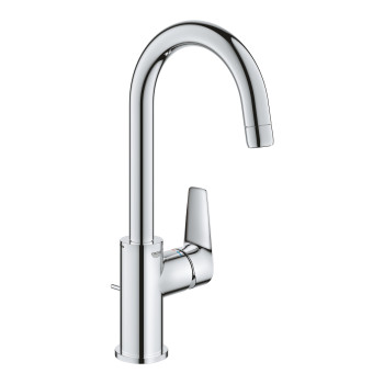 Grohe 23 760 001 BauEdge Смеситель для раковины, 208 мм, со сливным ганитуром, ∩ излив, 5,7 л/мин