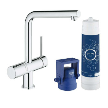 Grohe 31 345 002 GROHE Blue Minta Pure Смеситель для кухни 288 мм, Стартовый комплект, Г-излив