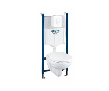 Grohe 39 117 000 Solido Lecico 4 в 1 с подвесным унитазом, SoftClose, панель Skate Air белая
