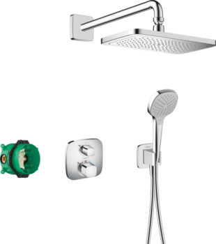 HG 27 953 000 Croma E Набор для комплектации душа (термостат + верхний душ + ручной душ + шл. подкл)