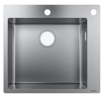 HG 43 305 800 S712-F450 Мойка встраиваемая 550х500 мм, с переливом, с сифоном