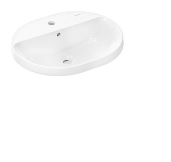 HG 60 161 450 Xuniva U Раковина встраиваемая 550х450 с отверстием под смеситель и переливом, белый