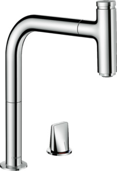 HG 73 825 000 Metris Select M71 Смеситель для кухни 200 мм, на 2 отв., выдвижной излив, MagFit, s