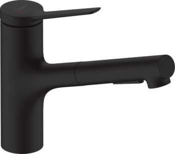 HG 74 803 670 Zesis M33 Смеситель для кухни 146 мм, выдвижной излив, 2 реж., sBox Lite, 8.2 л/мин
