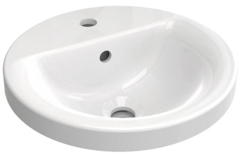 IS E504101 Connect Раковина полувстраиваемая Ø380 мм, с отв. под смеситель, с отв. перелива