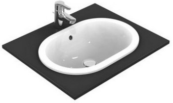 IS E504701 Connect Раковина встраиваемая, овал, 550х380 мм, без отв. под смес., с отв. перелива