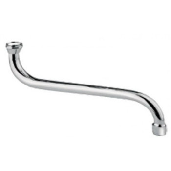 Излив для ванны ЦС 410 мм d16 РУС круглый, аэр. нерж. (уп.ПВХ)