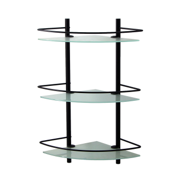 K-3133BLACK Полка стеклянная тройная угловая