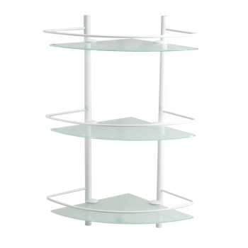 K-3133WHITE Полка стеклянная тройная угловая