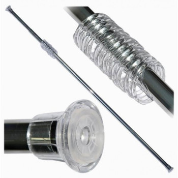 Карниз для ванной "Прима" 120*210см, хром с серыми кольцами