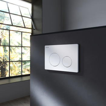 Клавиша для инсталляции, механическа, пластик, белый глянцевый