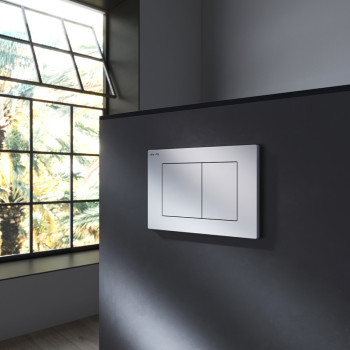 Клавиша для инсталляции, механическая, пластик, белый глянцевый