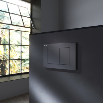 Клавиша для инсталляции, механическая, пластик, черный матовый