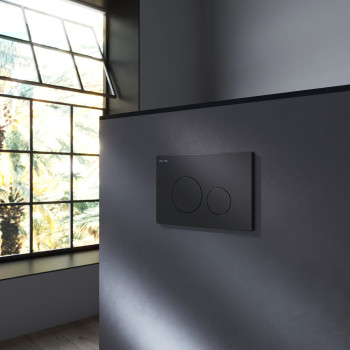 Клавиша для инсталляции пневматическая, пластик, черный матовый