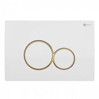 Клавиша смыва для инсталляции Point Виктория, белая/золото, PN44061WG