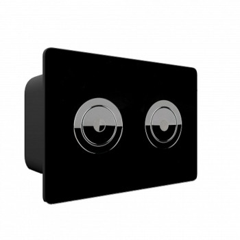 Клавиша смыва для пневматической инсталляции Point Венера, установка в стену, черный/хром, PN44072BC