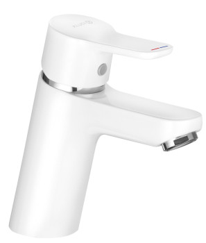 Kludi 37 028 9165 Pure&Easy Смеситель для раковины 70 мм, гладкий, 7 л/мин, БЕЛЫЙ