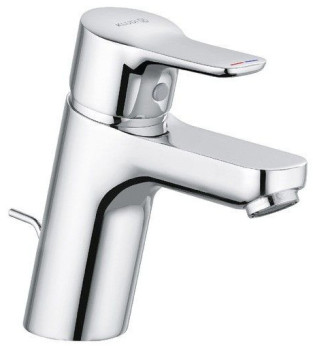Kludi 37 282 0565 Pure&Easy Смеситель для раковины 70 мм, со сливным гарнитуром, 7 л/мин