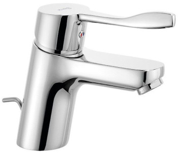 Kludi 37 284 0565 Pure&Easy Care Смеситель для раковины 70 мм, со сливным гарнитуром, 7 л/мин