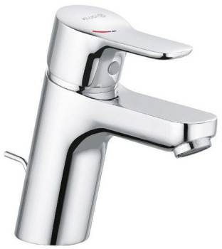 Kludi 37 289 0565 Pure&Easy Смеситель для раковины 70 мм, со сливным гарнитуром, CoolStart, 7 л/мин