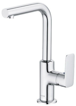 Kludi 40 024 0575 Pure&Style Смеситель для раковины 220 мм, гладкий, Г излив, 4,5 л/мин