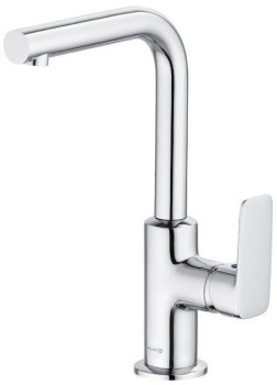 Kludi 40 025 0575 Pure&Style Смеситель для раковины 220 мм, со сливным гарн., Г излив, 4,5 л/мин