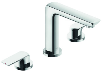 Kludi 41 393 0575 Ameo Смеситель для раковины 135 мм, на 3 отв., кер 90°, со слив. гарн., Компл.