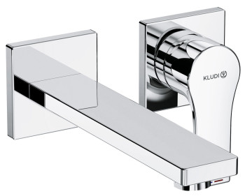 Kludi 48 244 0565 Zenta SL Смеситель для раковины 180 мм, настен., на 2 отв., 7 л/мин (внеш. м. ч.)