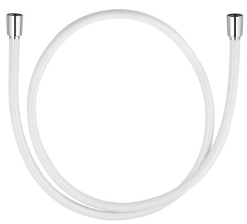 Kludi 61 072 9100 Supraflex Шланг душевой 1600 мм, в пласт оболочке, с мет. эффектом, белый/хро