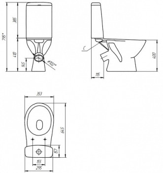 Компакт Cersanit FLAVIS 031 3/6 DPL EO slim