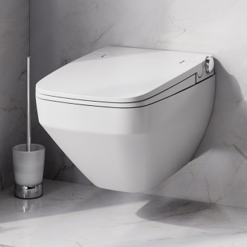 Комплект: Инсталляция с с подвесным унитазом FlashClean, с электронной крышкой-биде CleanCare и клавишей