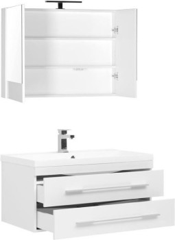 Комплект мебели для ванной Aquanet Нота NEW 90 белый (камерино)