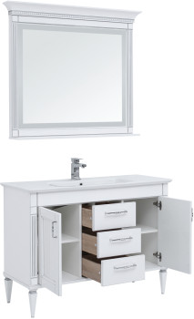 Комплект мебели для ванной Aquanet Селена 120 белый/серебро