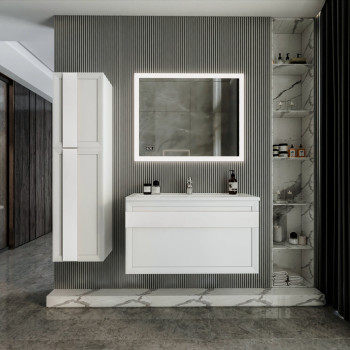 Комплект мебели для ванной Бриклаер БЕРЛИН 100BB, белый