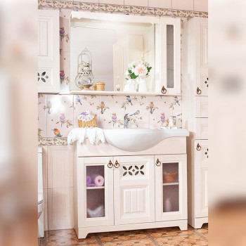 Комплект мебели для ванной Бриклаер КАНТРИ 105K, бежевый