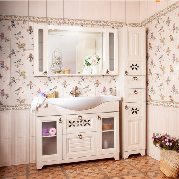 Комплект мебели для ванной Бриклаер КАНТРИ 120KP, бежевый