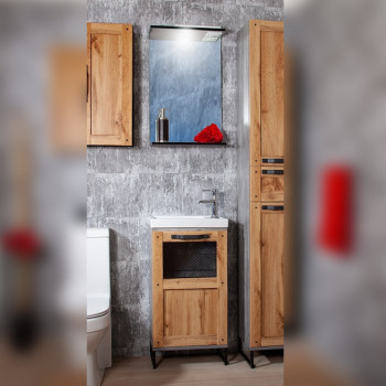 Комплект мебели для ванной Бриклаер ЛОФТ 45, метрополитен грей