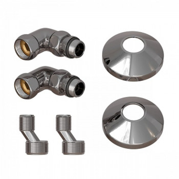 Комплект подключения для полотенцесушителя Point PN93412 3/4"х1/2" г/ш со сгоном, хром