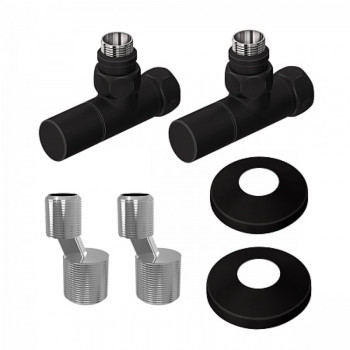 Комплект подключения LM03412RBL с круглыми вентилями, черный