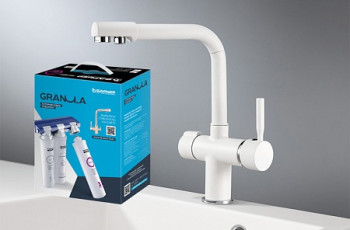 Комплект: Смеситель Granula GR-2088 арктик для кухни + Фильтр Granula ("Барьер ЭКСПЕРТ")