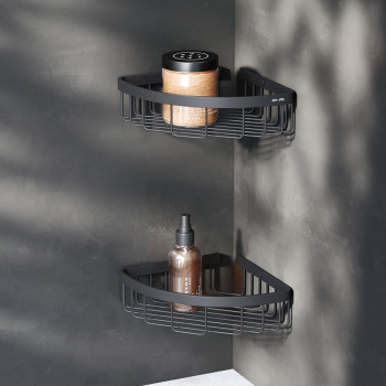 Корзина для душа угловая двойная