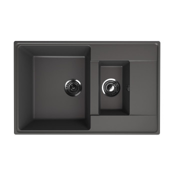 Кухонная мойка Ulgran Quartz Prima 780 1,5K-09, мокрый асфальт
